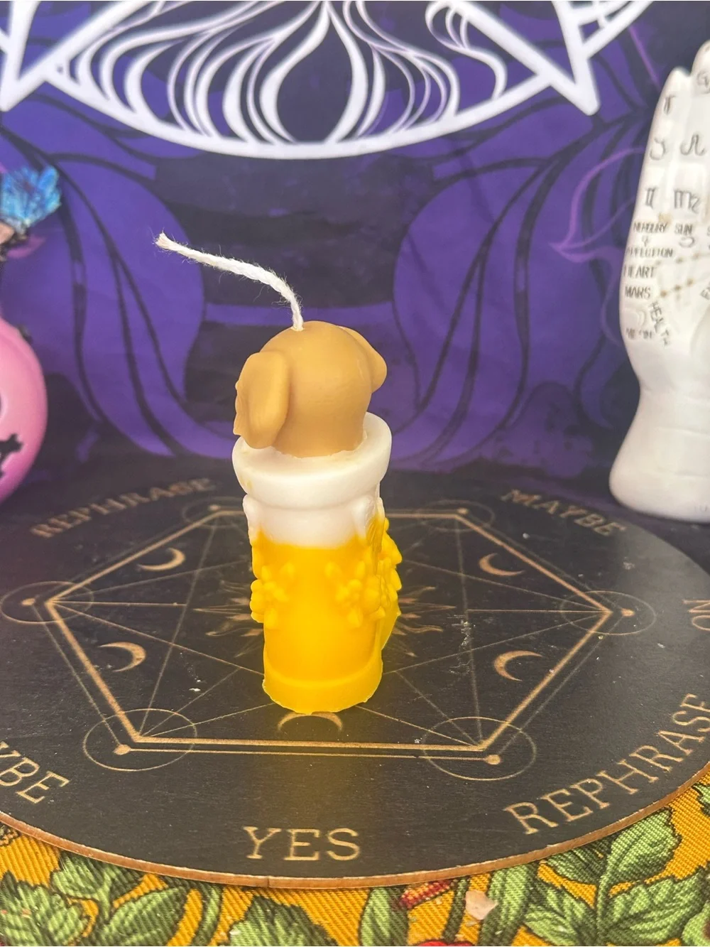 Yellow Puppy in a Boot Candle